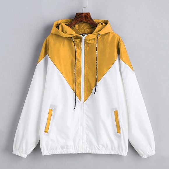 New Fashion Hooded Two Tone Windbreaker Jacket Sz S - Picture 4 of 6